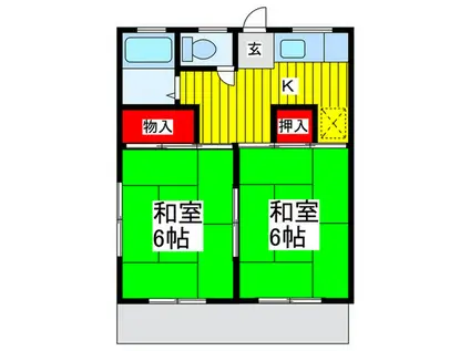 朝美コーポ(2K/1階)の間取り写真