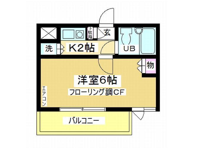 鶴ヶ島ダイカンプラザCITY(1K/4階)の間取り写真
