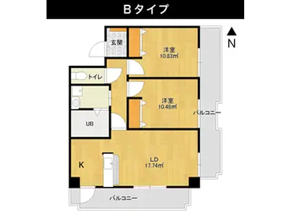 PREMIER(2LDK/2階)の間取り写真