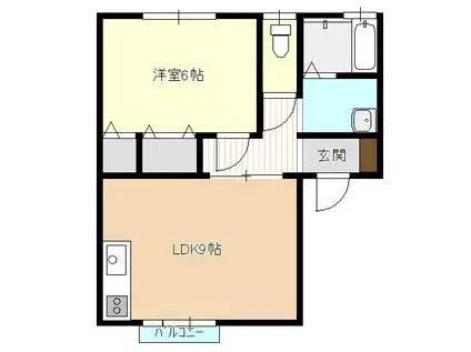 フィレンツェII D棟(1LDK/1階)の間取り写真