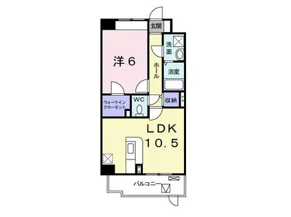 フォレスト光(1LDK/1階)の間取り写真