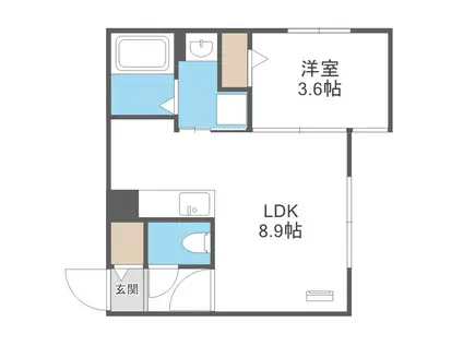 AND-HONDORI(1LDK/3階)の間取り写真