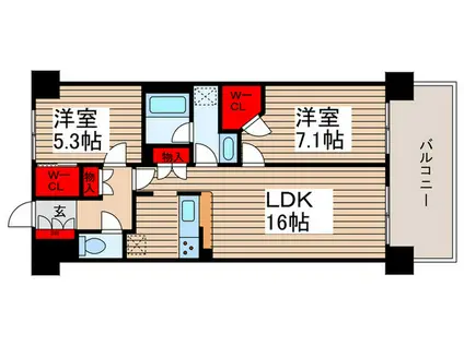 レジディア南千住(2LDK/10階)の間取り写真