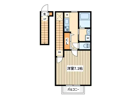 アムールユキ(1K/2階)の間取り写真