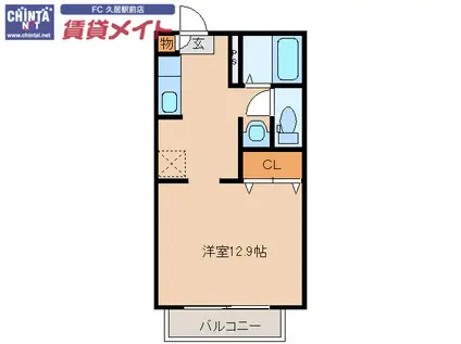 コーポオアシス(1K/1階)の間取り写真