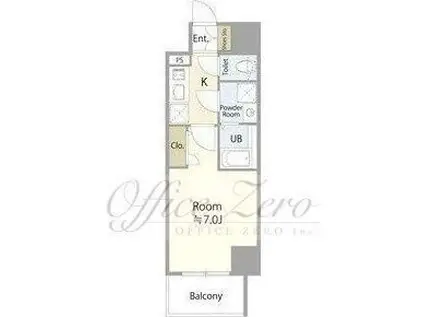 エスリード桜山ル・ヴェール(1K/6階)の間取り写真