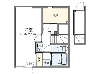 レオネクスト山崎 あずま橋(1K/2階)の間取り写真