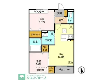 シャトーヒルズ(2LDK/2階)の間取り写真