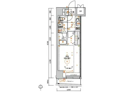 LUMEED中野坂上(1K/3階)の間取り写真