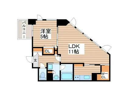 グランビュー青葉通(1LDK/5階)の間取り写真