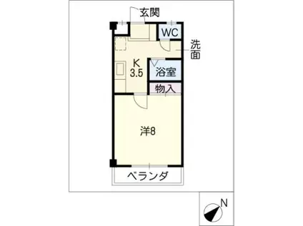 グランメール豊隆(1K/2階)の間取り写真