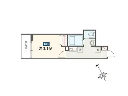 MELDIA東村山(1K/2階)の間取り写真