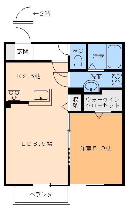 フィカーサ カナハ(1LDK/1階)の間取り写真