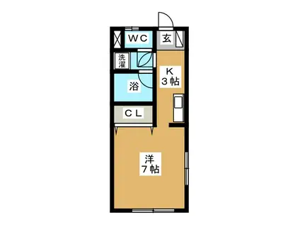 モンシャトー山本(ワンルーム/1階)の間取り写真