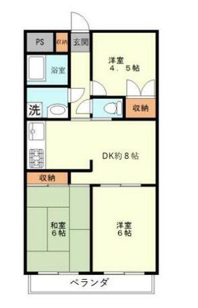 アルテール左入(3DK/2階)の間取り写真