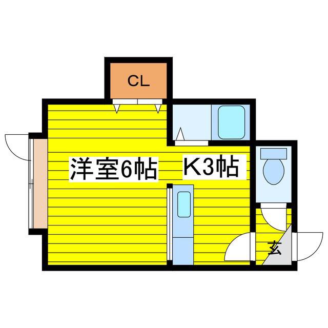 ライフステージ北26条(ワンルーム/3階)の間取り写真
