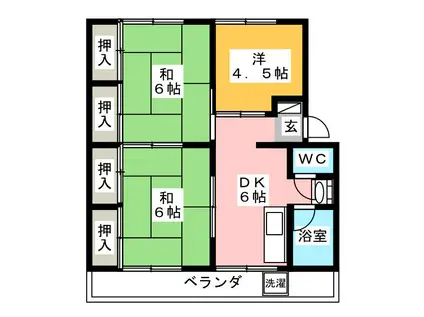 レジデンス島里(3DK/3階)の間取り写真