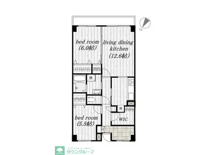 アーベイン世田谷(2SLDK/7階)の間取り写真