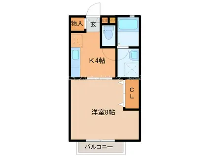 ハイツクレイン(1K/1階)の間取り写真