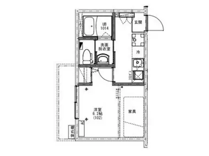 KEIAI RESIDENCE 西所沢II(1K/2階)の間取り写真