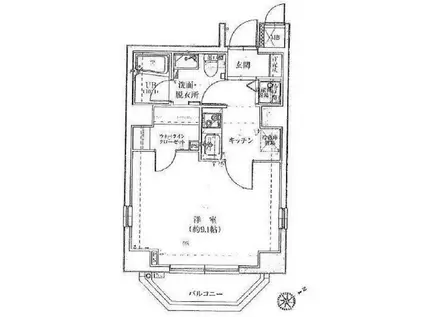 グランティアラ浅草橋(1K/7階)の間取り写真