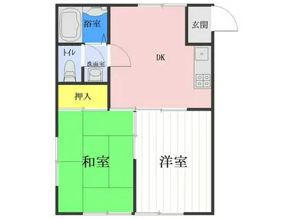 メゾンアツコ(2DK/2階)の間取り写真