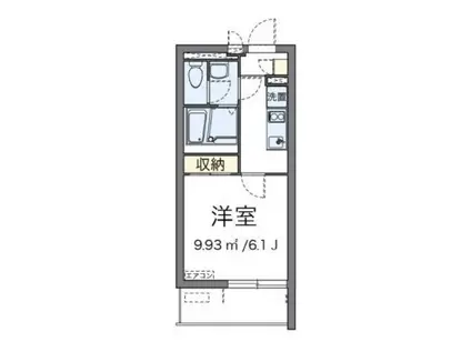 クレイノグリーンメゾン(1K/2階)の間取り写真