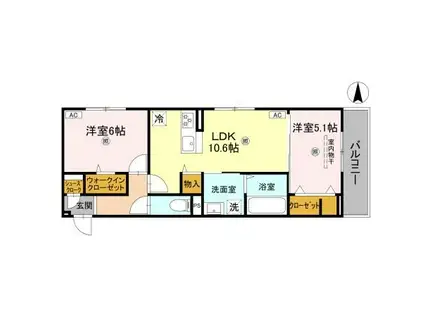 JR奈良線 奈良駅 徒歩11分 3階建 新築(2LDK/2階)の間取り写真