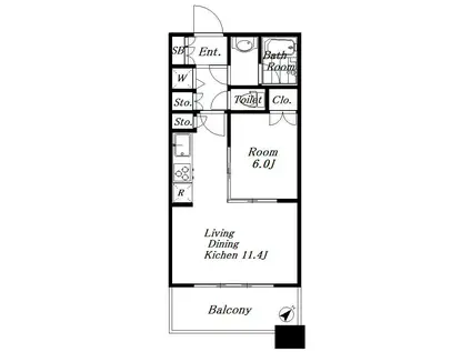 晴海テラス(1LDK/4階)の間取り写真
