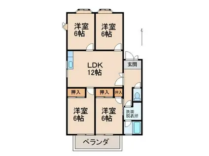 メゾン松ヶ丘(4LDK/2階)の間取り写真