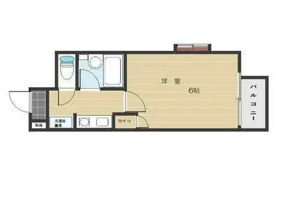トーカンキャステール鹿児島駅前807号(1K/8階)の間取り写真