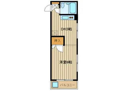 ドム・氷川台(1DK/3階)の間取り写真