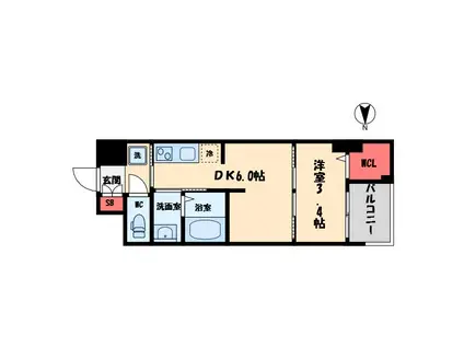 WORVE大阪本町(1DK/4階)の間取り写真