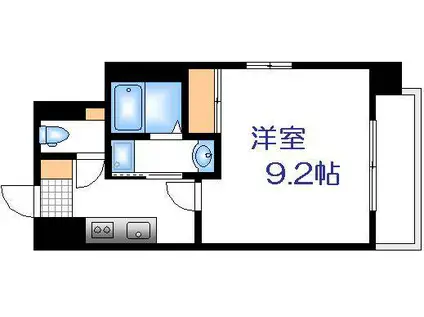 エイトバレー40平和大通(1K/3階)の間取り写真