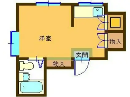 尾崎ハウス(ワンルーム/2階)の間取り写真