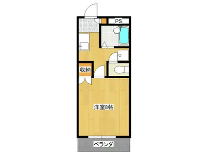 メゾンクシダ(1K/2階)の間取り写真