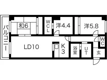 永井ビル(3LDK/3階)の間取り写真