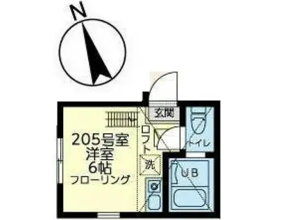 ユナイト山手イリアマリニン(ワンルーム/2階)の間取り写真