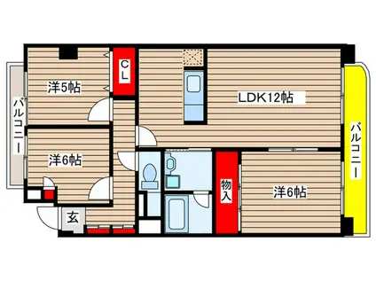 ガーデンコート元八事(3LDK/4階)の間取り写真