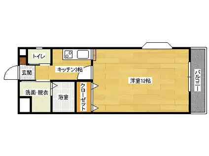 APRECIO大町東(1K/3階)の間取り写真