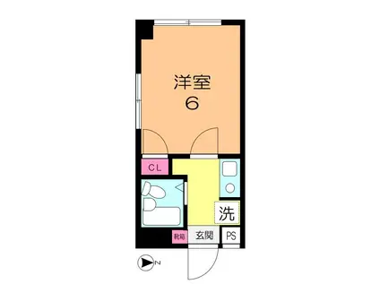 ヴィラコーポ平間(1K/2階)の間取り写真