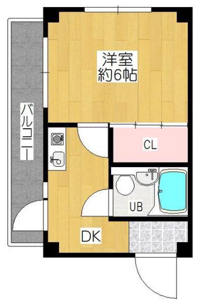 サンライズウエムラ(1DK/2階)の間取り写真