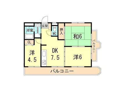 コスモ塚口(3DK/2階)の間取り写真