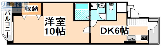 第二中村マンション(1DK/1階)の間取り写真