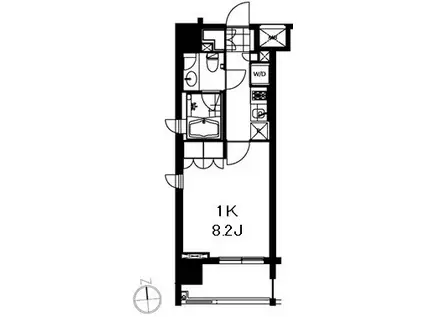 芝ウエスト(1K/5階)の間取り写真