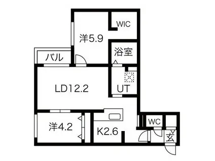 AO AKUA CTS (2LDK/4階)の間取り写真