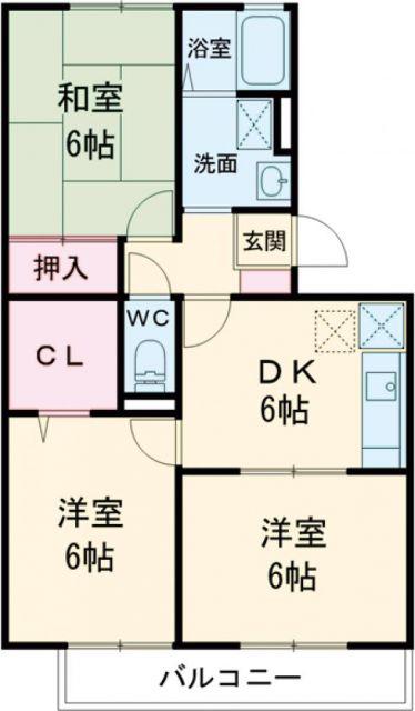 ハイカムール21(3DK/1階)の間取り写真