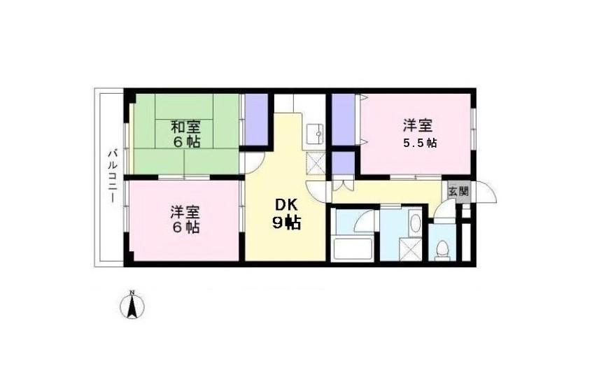 パティオイチヒロ(3DK/2階)の間取り写真