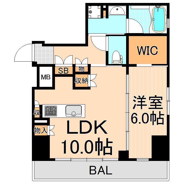 SYFORME UENO ASYL COURT(1LDK/9階)の間取り写真