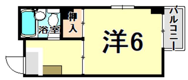 ロイヤルハイツ武庫之荘(1K/1階)の間取り写真